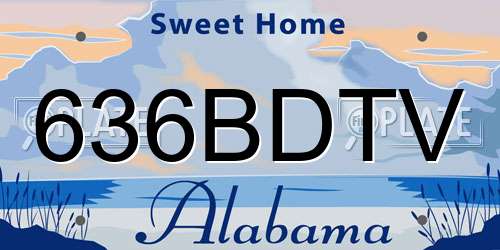 636BDTV Alabama License Plate