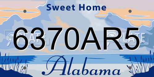 6370AR5 Alabama License Plate