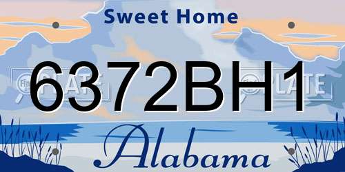 6372BH1 Alabama License Plate