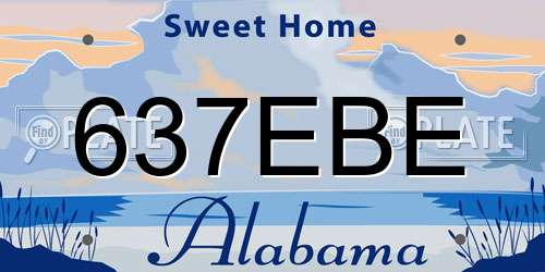 637EBE Alabama License Plate
