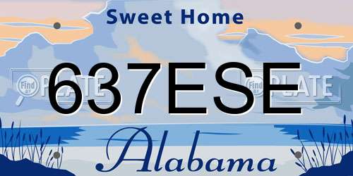 637ESE Alabama License Plate