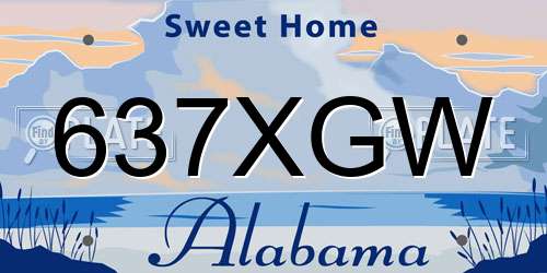 637XGW Alabama License Plate