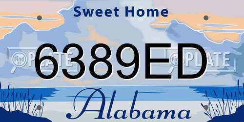 6389ED Alabama License Plate