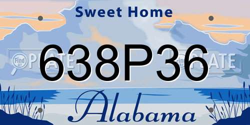 638P36 Alabama License Plate