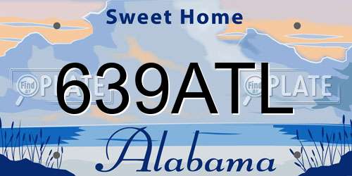 639ATL Alabama License Plate