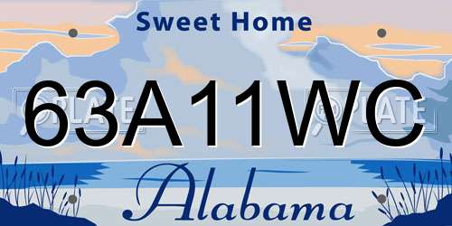 63A11WC Alabama License Plate