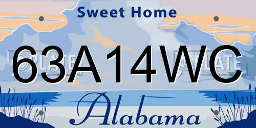 63A14WC Alabama License Plate