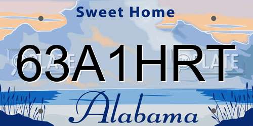 63A1HRT Alabama License Plate