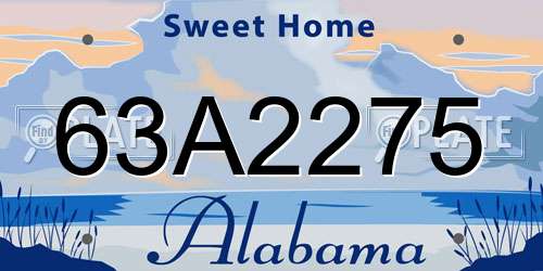 63A2275 Alabama License Plate
