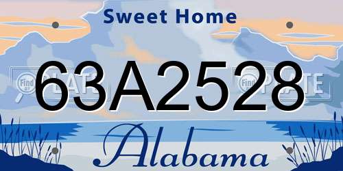 63A2528 Alabama License Plate