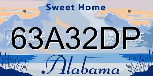 63A32DP Alabama License Plate