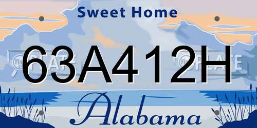 63A412H Alabama License Plate