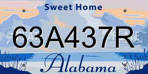 63A437R Alabama License Plate