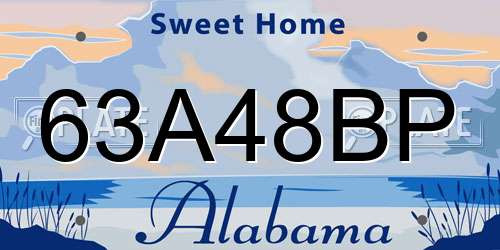 63A48BP Alabama License Plate