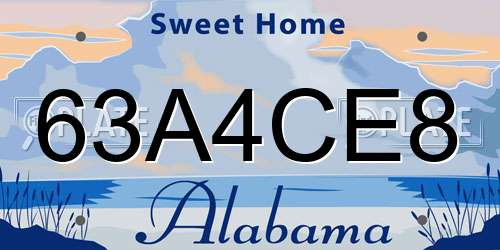 63A4CE8 Alabama License Plate
