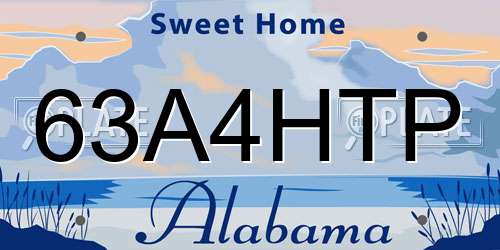 63A4HTP Alabama License Plate