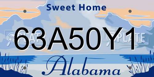 63A50Y1 Alabama License Plate