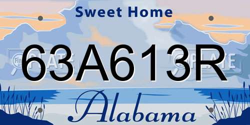 63A613R Alabama License Plate