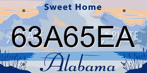 63A65EA Alabama License Plate