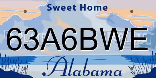 63A6BWE Alabama License Plate