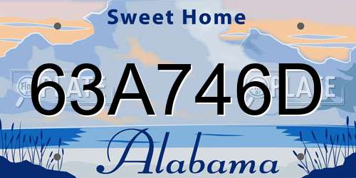 63A746D Alabama License Plate
