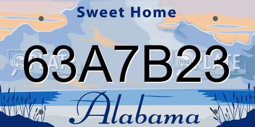 63A7B23 Alabama License Plate