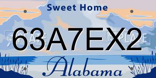 63A7EX2 Alabama License Plate
