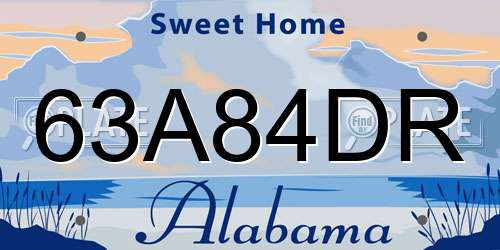 63A84DR Alabama License Plate