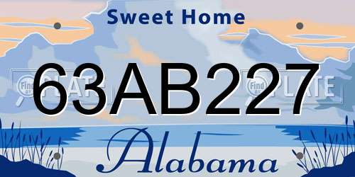 63AB227 Alabama License Plate
