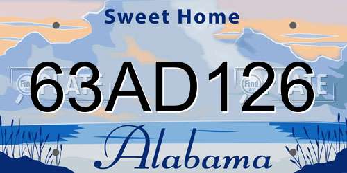 63AD126 Alabama License Plate