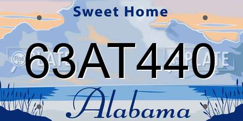 63AT440 Alabama License Plate