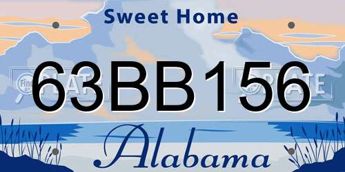 63BB156 Alabama License Plate