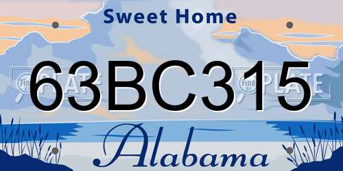 63BC315 Alabama License Plate