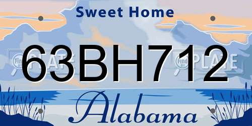 63BH712 Alabama License Plate
