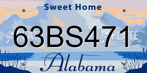 63BS471 Alabama License Plate