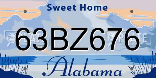 63BZ676 Alabama License Plate