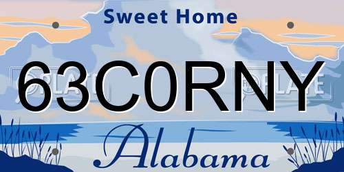 63C0RNY Alabama License Plate