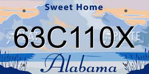 63C110X Alabama License Plate
