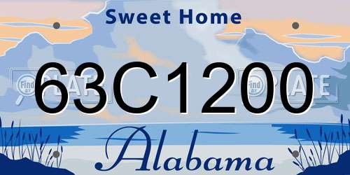 63C1200 Alabama License Plate