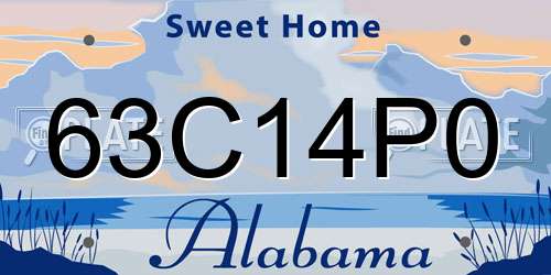 63C14P0 Alabama License Plate