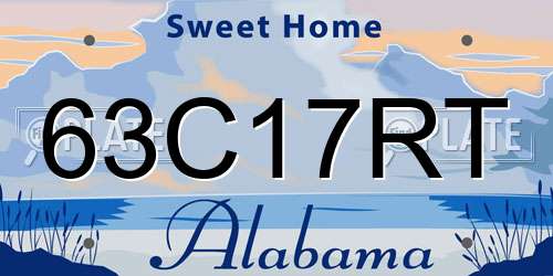 63C17RT Alabama License Plate