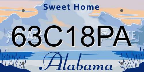63C18PA Alabama License Plate