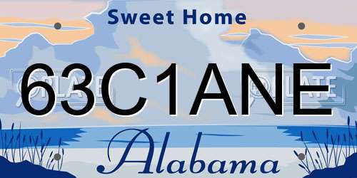 63C1ANE Alabama License Plate