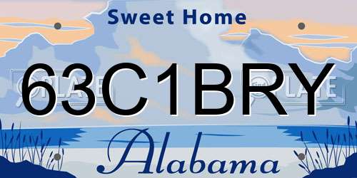 63C1BRY Alabama License Plate