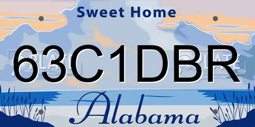 63C1DBR Alabama License Plate