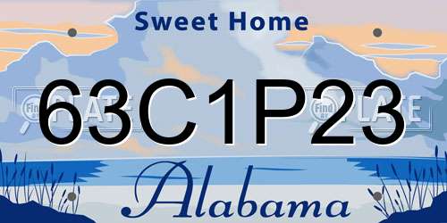 63C1P23 Alabama License Plate