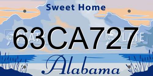 63CA727 Alabama License Plate