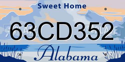 63CD352 Alabama License Plate