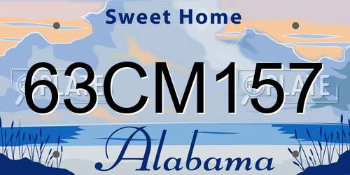 63CM157 Alabama License Plate