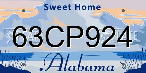 63CP924 Alabama License Plate